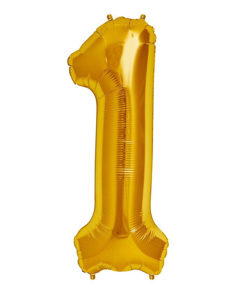 Bild von Horror-Shop Folienballon Zahl 1 Gold