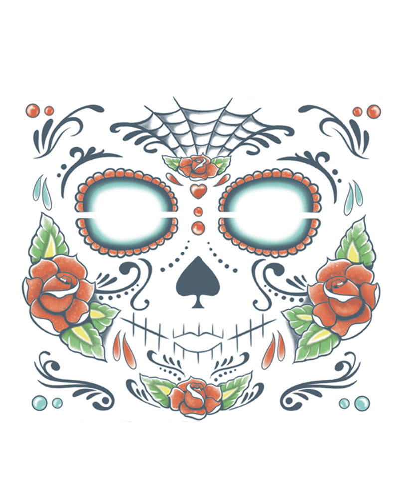 Bild von Day of the Dead Totenkopf Tattoo Make-up Zubehör