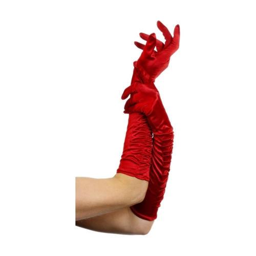 Bild von Ellenbogenlange Handschuhe in Rot für Damen