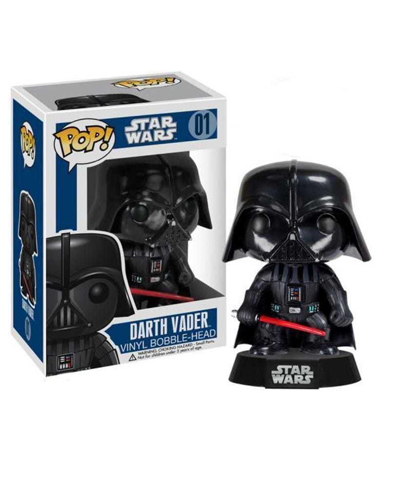 Bild von Star Wars Pop! Vinyl Wackel- Figur 01 Darth Vader Hersteller: Funko. Kommt in schöner Geschenkbox mit Sichtfenster.