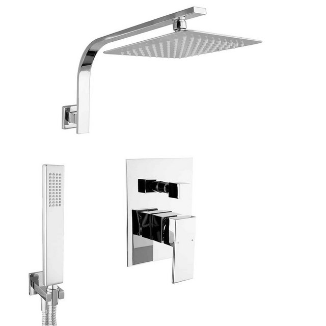 Bild von PaulGurkes Regendusche Komplett Set unterputz Dusche  20cm Messing