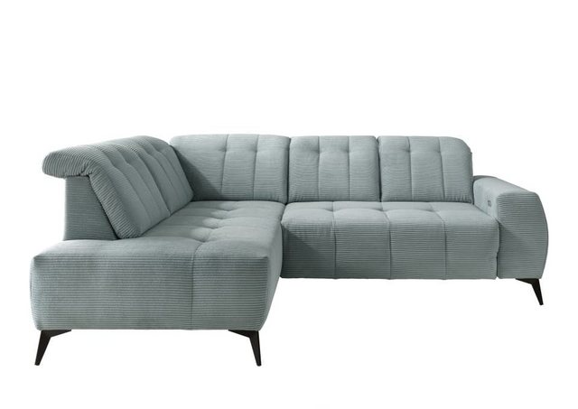 Bild von Ecksofa Sano von Benformato – Hochwertiges Breitcord-Sofa mit Elektrofunktion und verstellbaren Kopflehnen