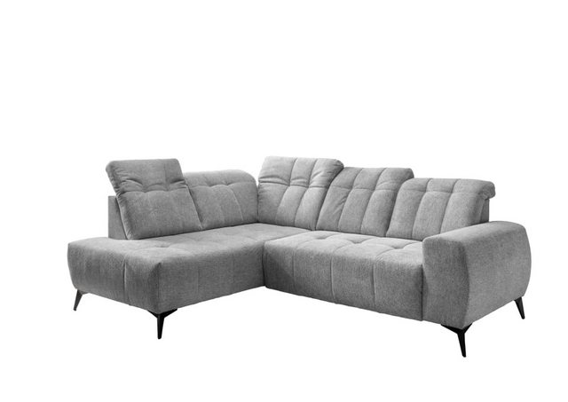 Bild von Ecksofa Sano von Benformato – Beidseitig bestellbar, Corto Stoff, Elektrofunktion &amp; verstellbare Kopflehnen