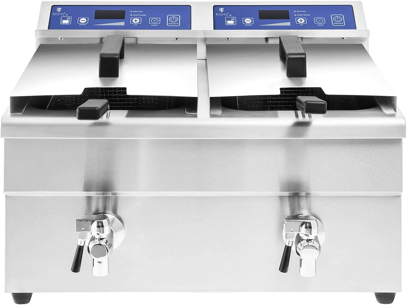 Bild von Royal Catering Fritteuse Gastro Induktion 2 x 10L Induktionsfritteuse RCIF-10DB mit Ablasshahn