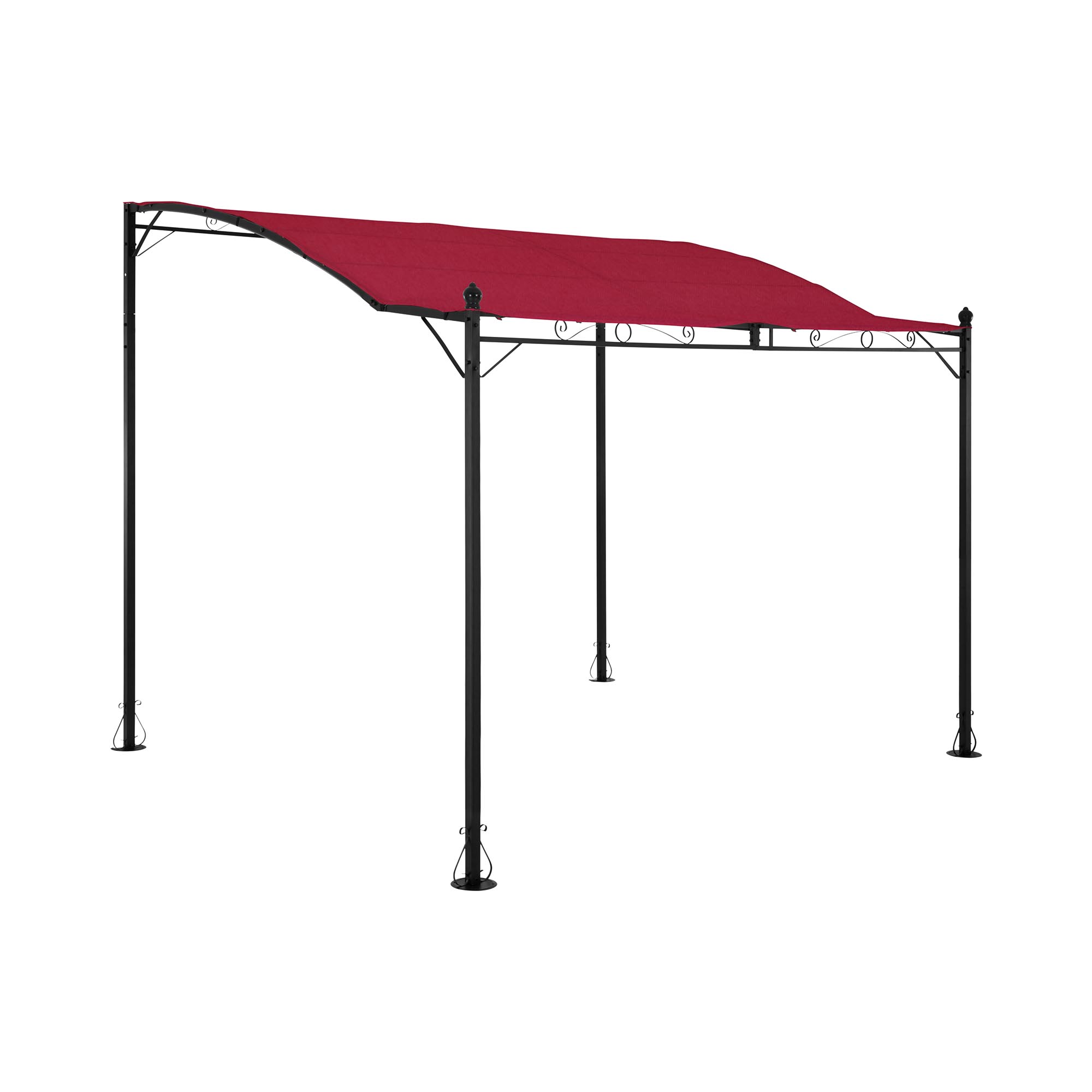 Bild von Uniprodo Uni-Gazebo-3X2.5R Anbaupavillon Pavillon Gartenpavillon freistehend weinrot 2,6 x 3 m Polyester 180 g/qm Rahmen pulverbeschichteter Stahl Gartenzelt Partyzelt Sonnenschutz mit Sonnendach