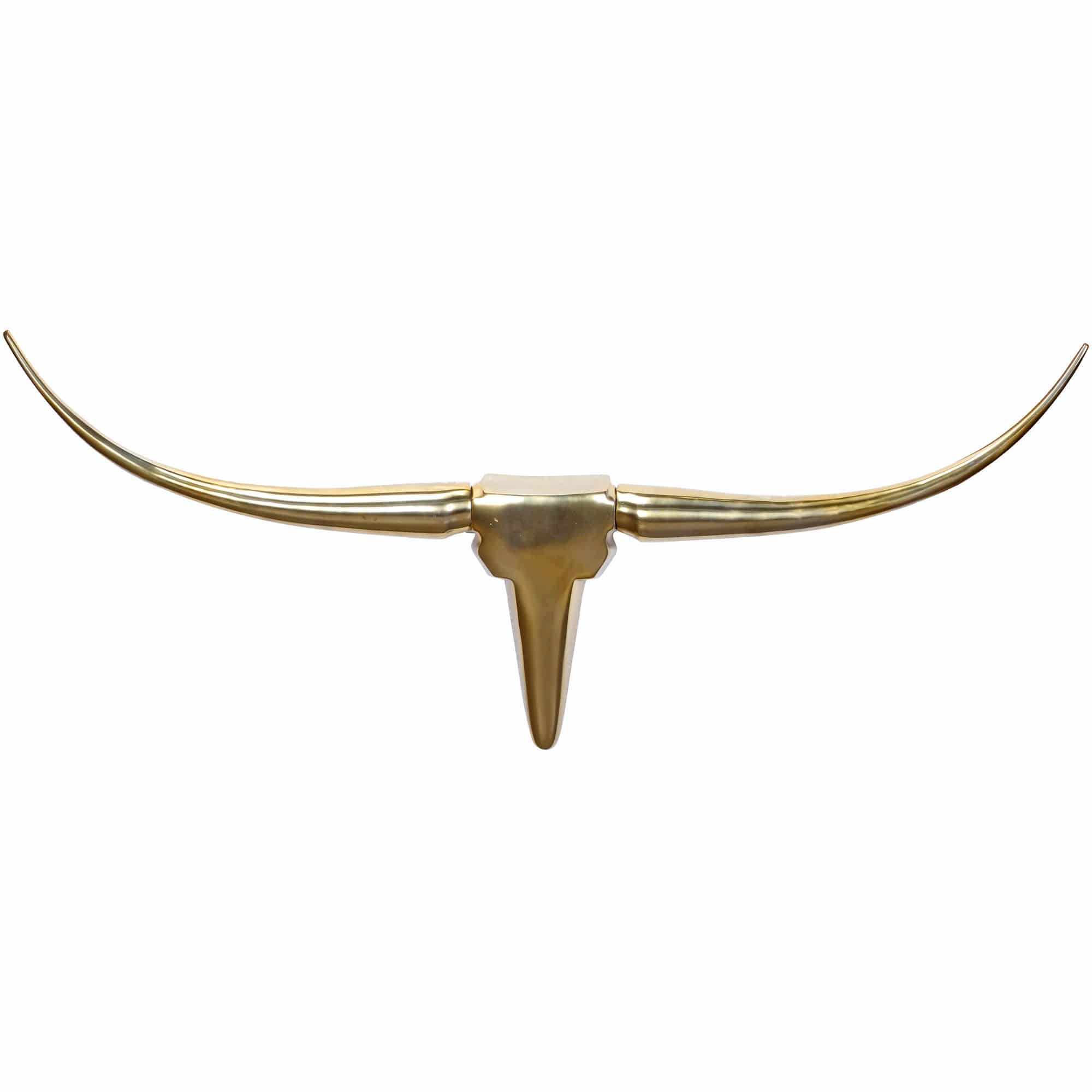Bild von Deko Geweih Bull M Gold 100 cm Aluminium Design Hörner | Wanddekoration Stierkopf Horn Modern | Wandskulptur Geweih-Jagdtrophäe Metall | Longhorn Wandschmuck Groß