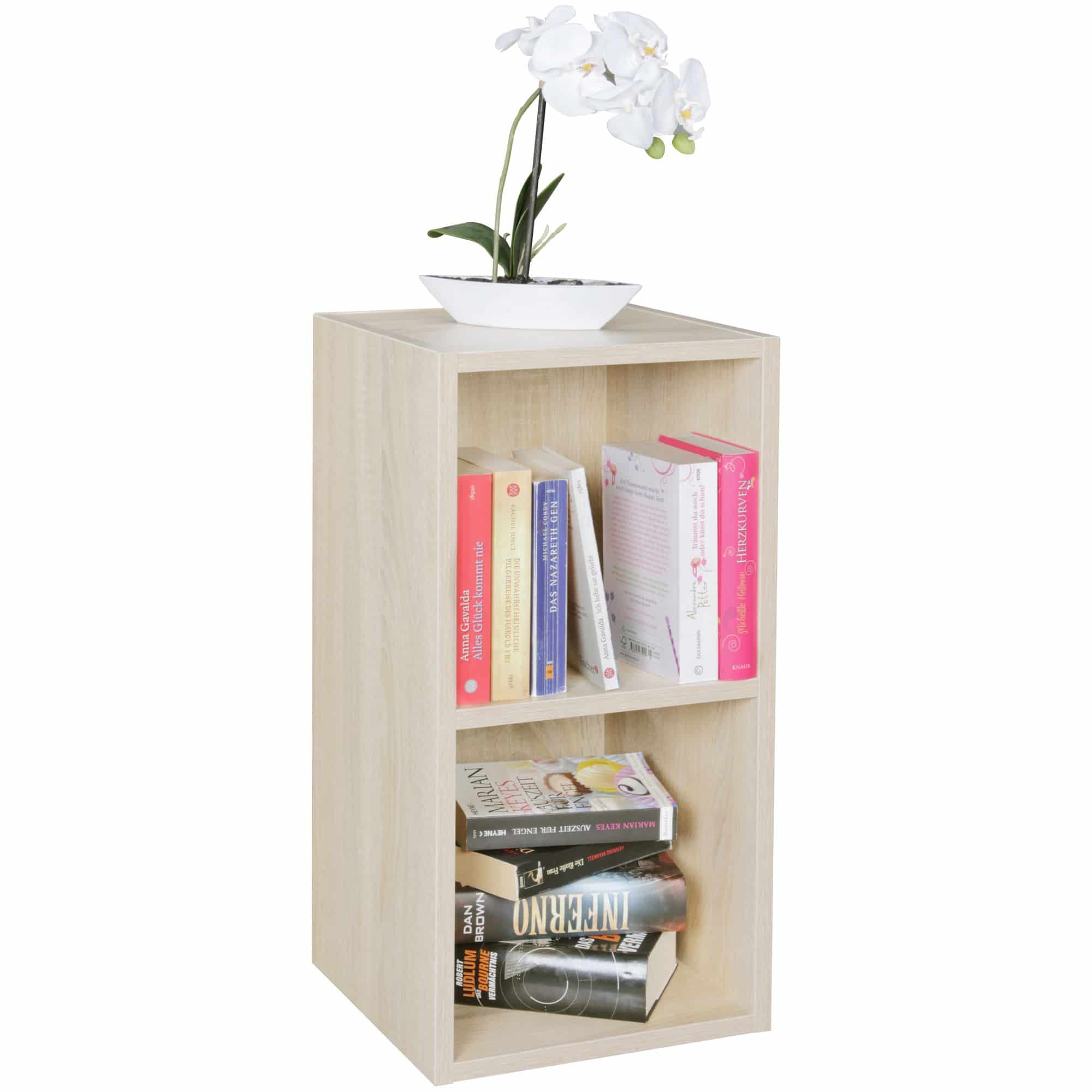 Bild von Wohnling Standregal WL5.176 Holz 30x60x30 cm Modern Sonoma Regal Klein, Wandregal Ablageregal Schmal, Kleines Bücherregal 2 Ablagefächer, Schmales Design Holzregal Nischenregal