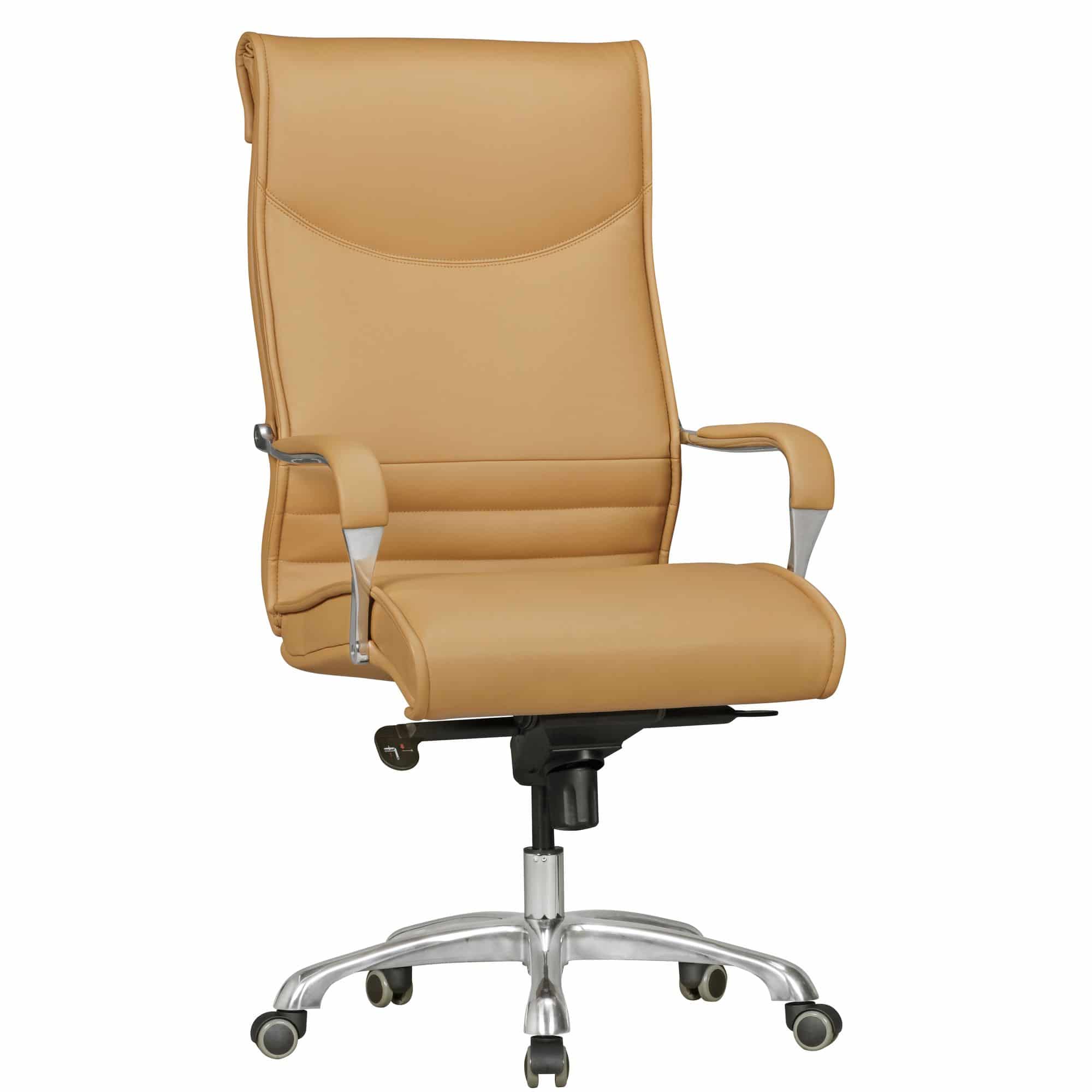 Bild von AMSTYLE Bürostuhl BIGBOSS Bezug Kunstleder Caramel Schreibtischstuhl bis 150 kg, XXL Design Chefsessel höhenverstellbar, Drehstuhl ergonomisch mit Armlehnen & hoher Rückenlehne, Wippfunktion