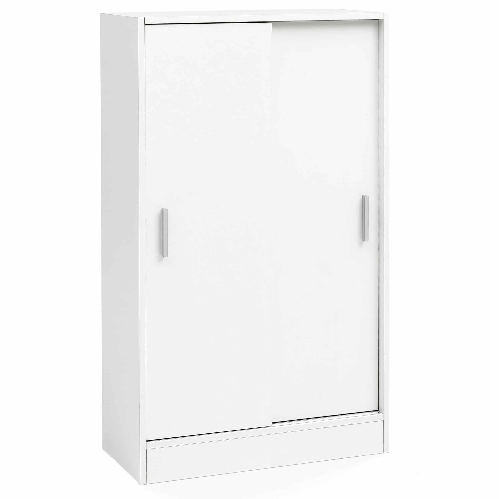 Bild von Wohnling Aktenschrank WL5.817 Holz 60 x 107,5 x 28,5 cm Weiß, Design Mehrzweckschrank, Büroschrank Modern, Kommodenschrank Flurmöbel, Sideboard Flur Kommode, Kleiner Aufbewahrungsschrank