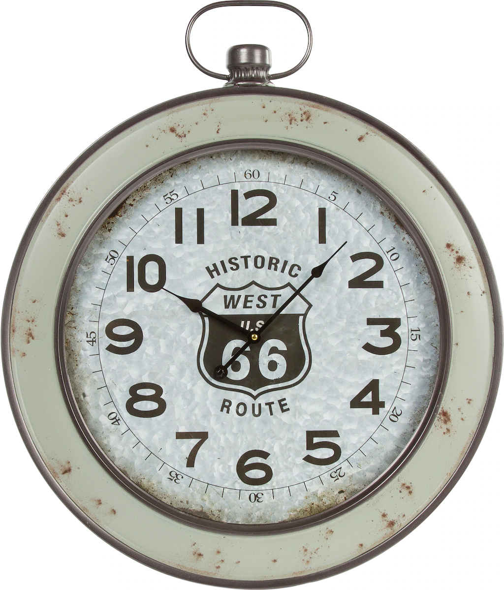 Bild von Wanduhr ""Waclaw" aus Holz", silber (altsilberfarben), T:5,5cm, MYFLAIR MÖBEL & ACCESSOIRES, Wanduhren, rund, dekorativ in Küche & Wohnzimmer