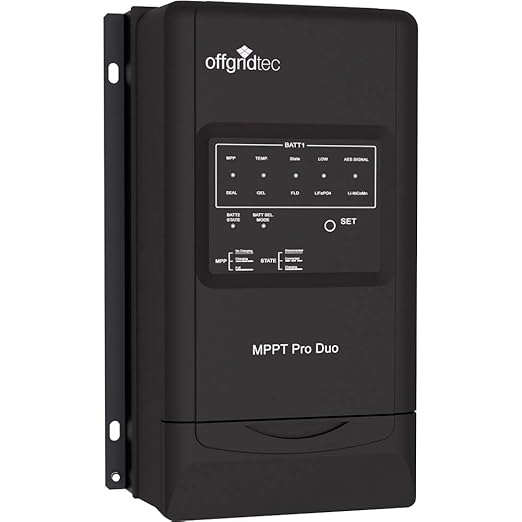 Bild von offgridtec Solarladeregler "MPPT Pro Duo Laderegler 30A/12V/24V", mit Verpolungsschutz, Optionale Fernanzeige für zwei Batteriekreisläufe