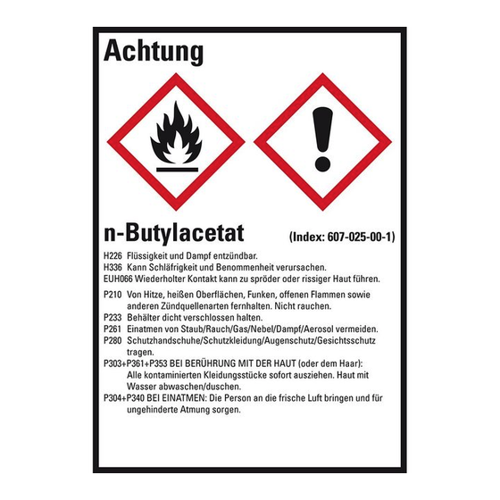 Bild von König Werbeanlagen Hinweisschild GHS-Etikett n-Butylacetat