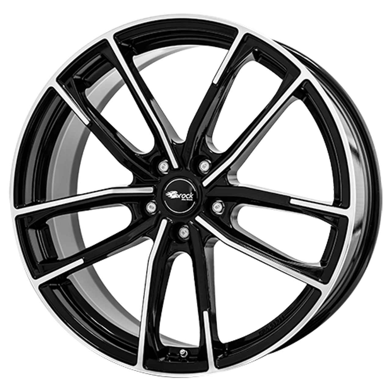 Bild von BROCK B38 BLACK GLO FP 5X112 ET50 HB57.1 B38 BLACK GLOSSY FULL POLISHED