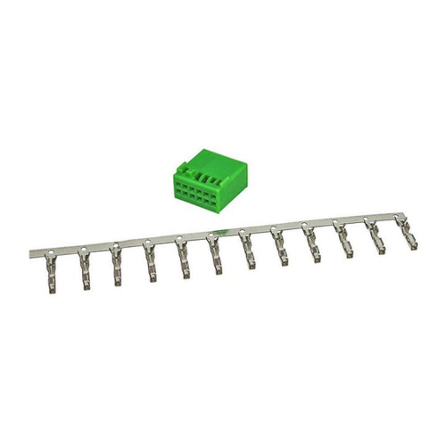Bild von tomzz Audio Power Quadlock Stecker grün 12 poliges Montage Set incl. Kontakte pass KFZ Adapter