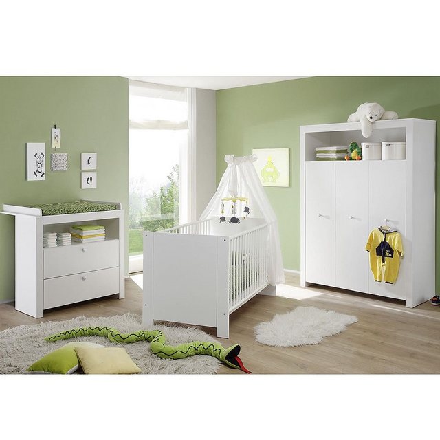 Bild von trendteam Babyzimmer-Komplettset »Olivia, Deal für begrenzte Zeit!«, (Set, 3 tlg., Bett, Wickelkommode, Schrank), Bett + Wickelkommode + 3 trg. Schrank