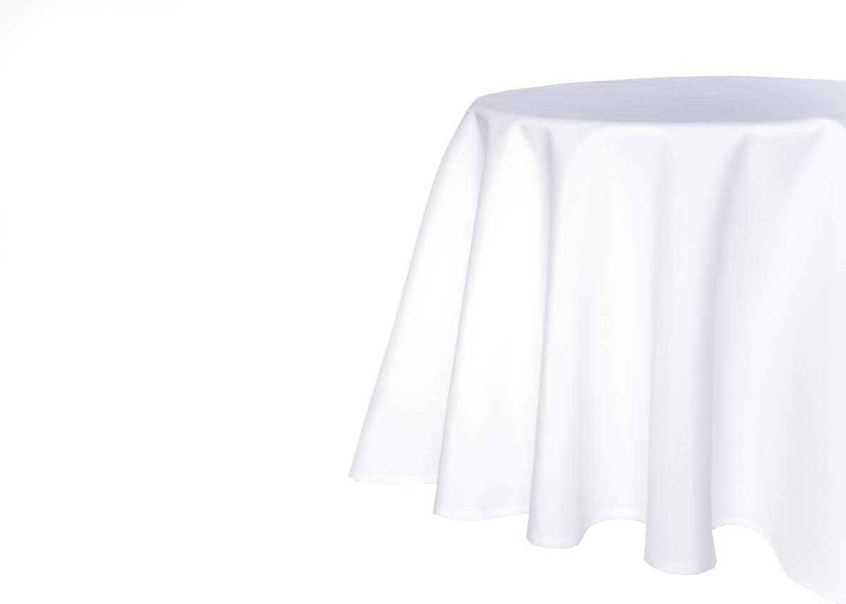 Bild von texpot Gartentischdecke 160 x 220 cm oval in Weiß mit Leinen Optik Lotuseffekt Fleckschutz Bügelfrei Tischdecke