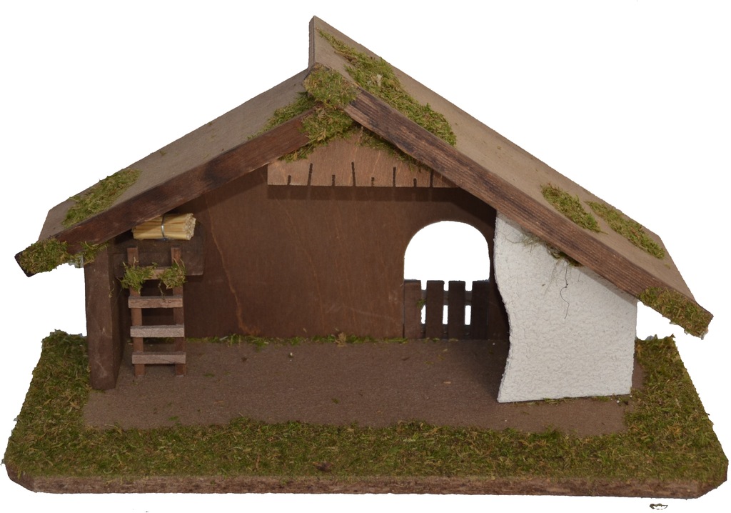 Bild von Krippe ALFRED KOLBE "Weihnachtsdeko", braun (braun, natur), B:37cm H:22cm T:17cm, Holz, Weihnachtskrippen, aus Holz, 37x17x22 cm, für Figuren bis 9 cm Höhe