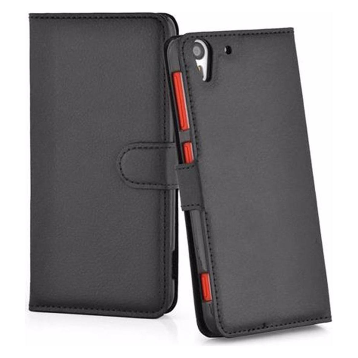 Bild von Cadorabo Book mit Standfunktion Cover (HTC Desire Eye), Smartphone Hülle, Schwarz