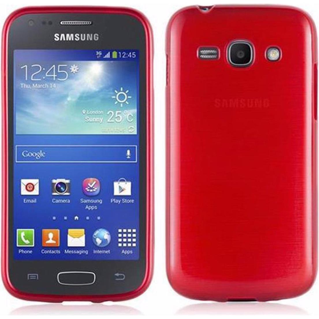 Bild von Cadorabo TPU Brushed Cover (Samsung Galaxy Ace 3), Smartphone Hülle, Rot