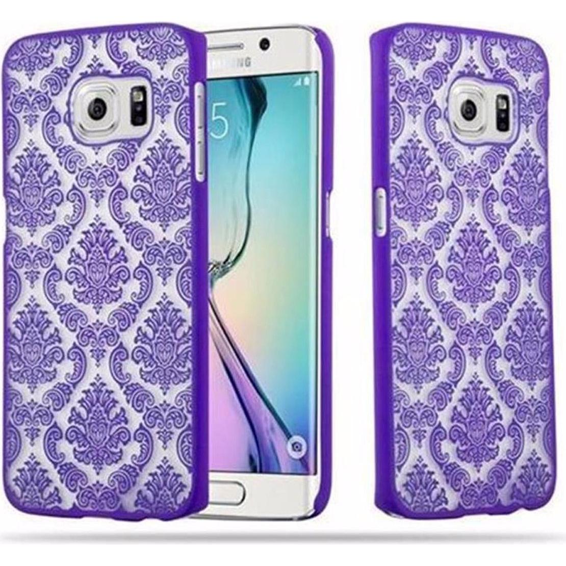 Bild von Cadorabo Hard Cover Mandala Cover (Samsung Galaxy S6 Edge), Smartphone Hülle, Violett