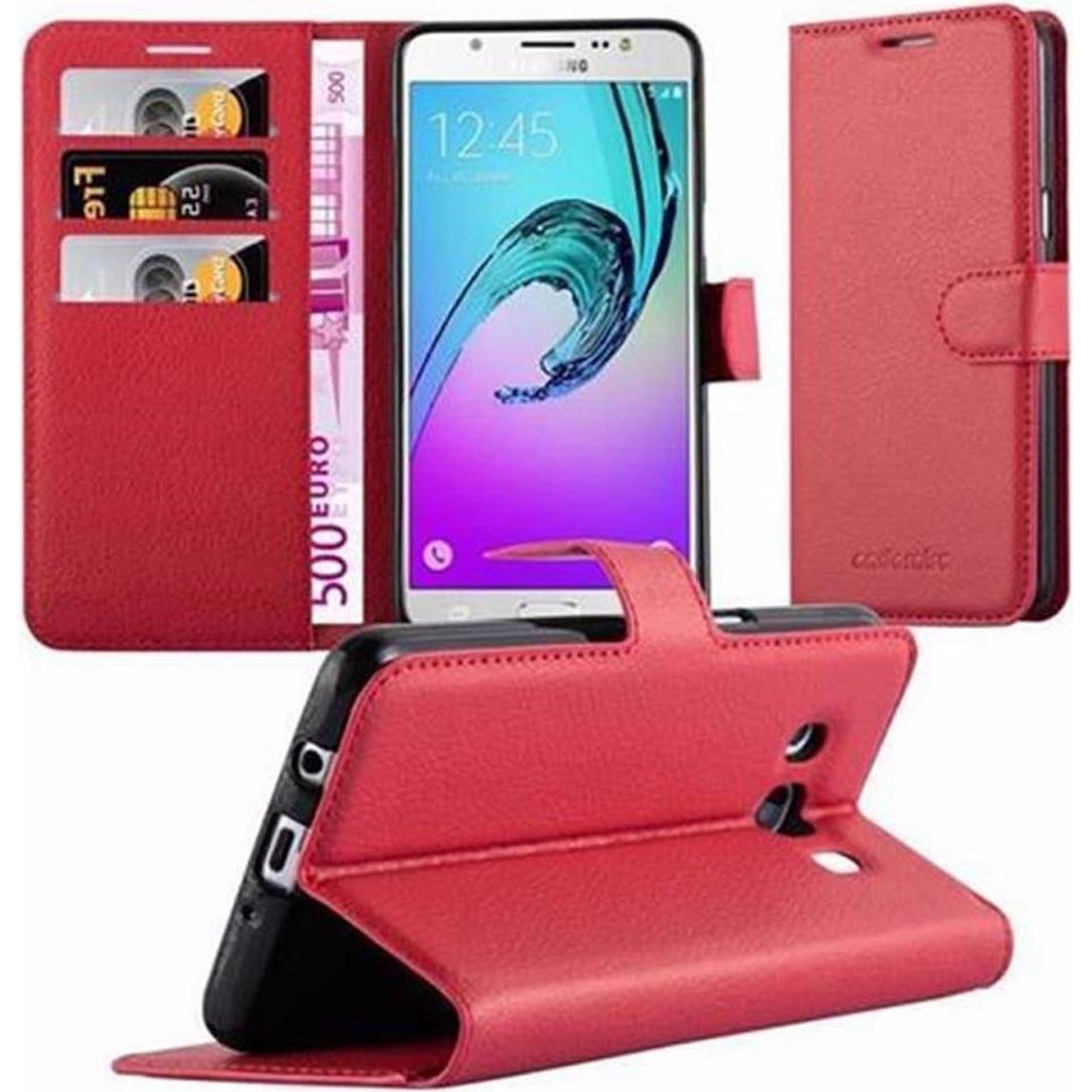Bild von Cadorabo Book mit Standfunktion Cover (Samsung Galaxy J5 (2016)), Smartphone Hülle, Rot