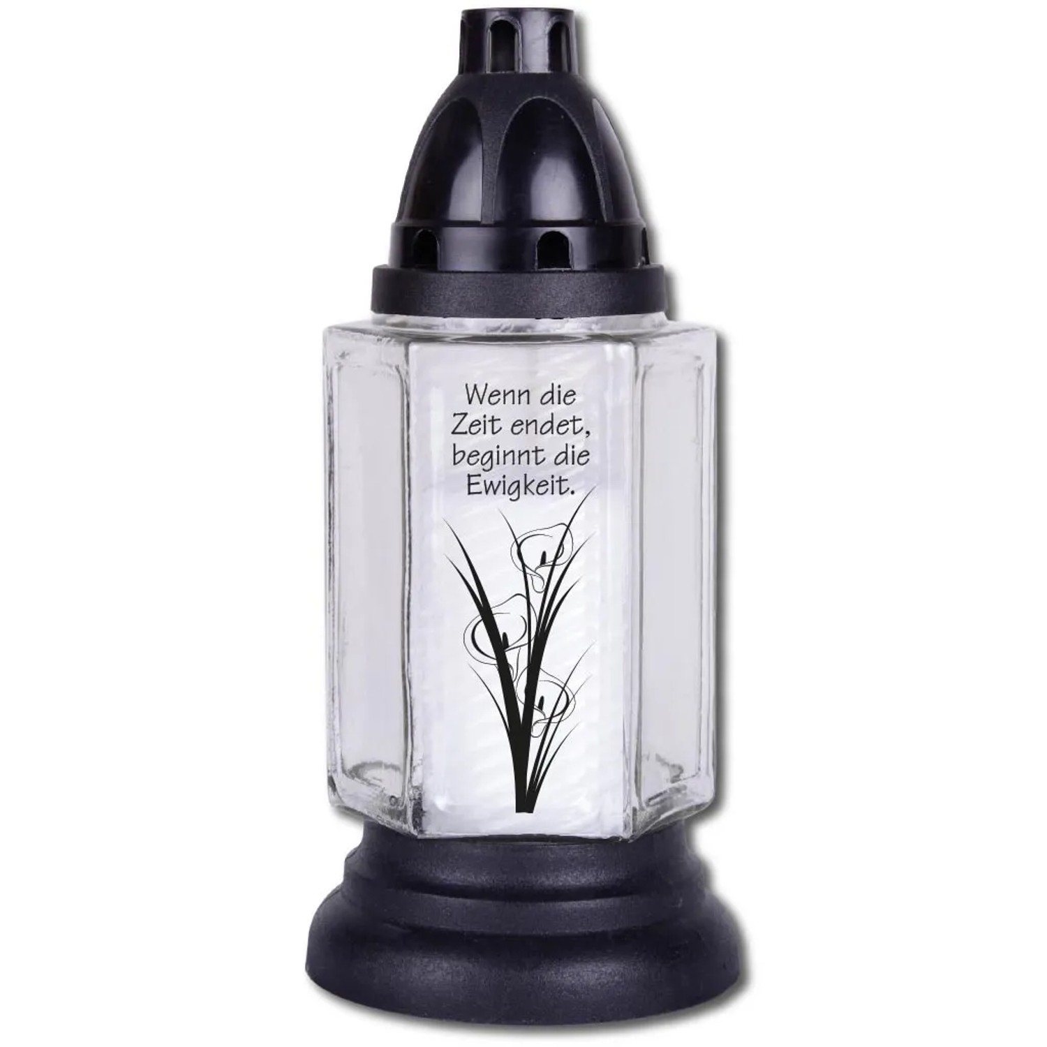 Bild von HS Candle Grablicht Mit Glas Lyrica 4 Kerze 40h & 4 x Ersatz 50h