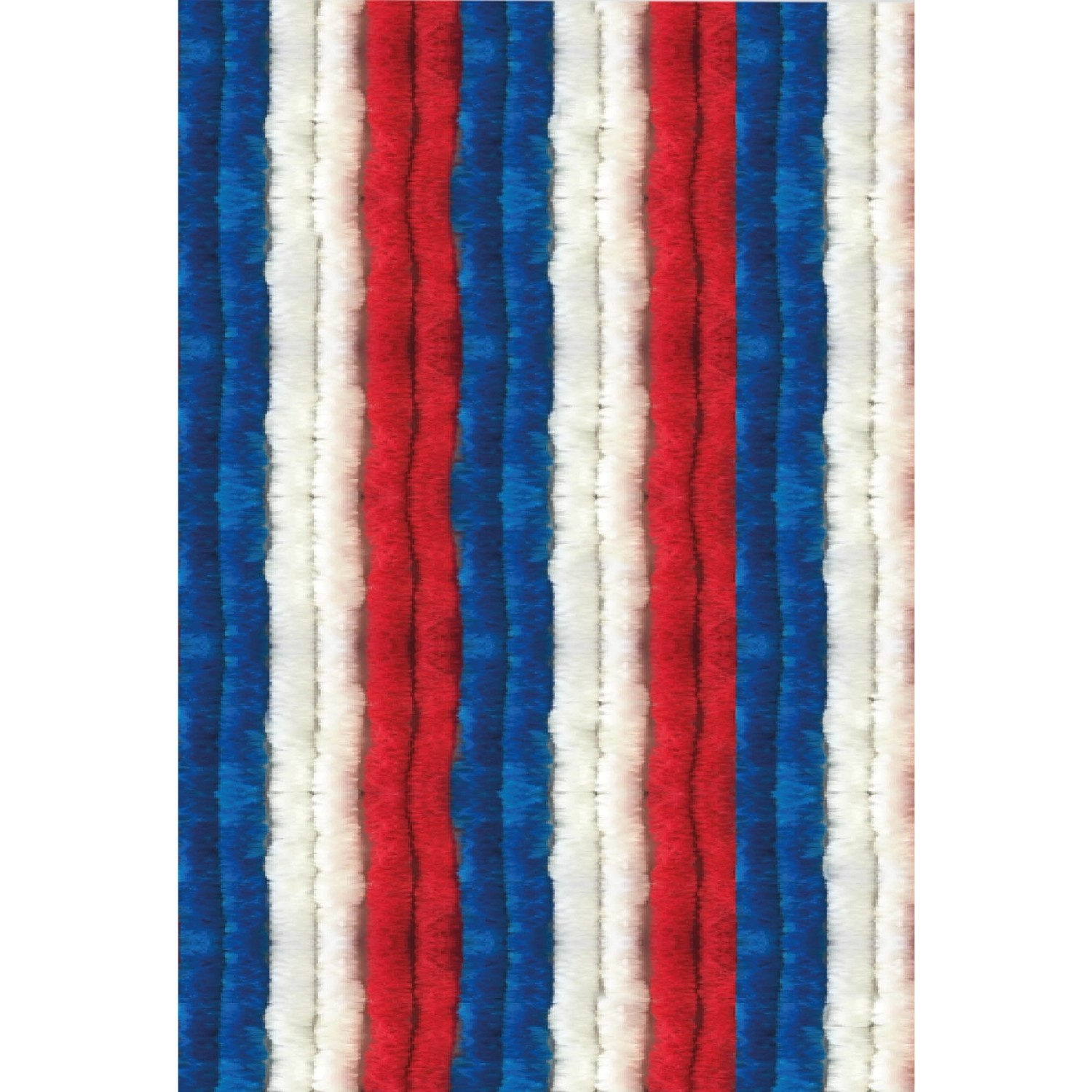 Bild von Arsvita Flauschvorhang Flauschgardine Vorhang 140 cm x 220 cm Unistreifen Rot Weiß Blau