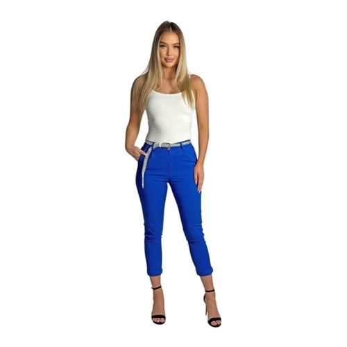 Bild von Mississhop Chinohose Damen Baumwolle Hose mit Gürtel M.369