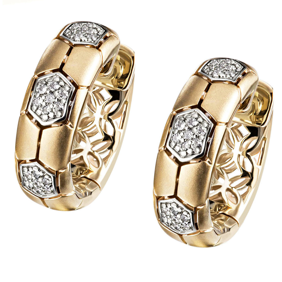 Bild von Damencreolen 585 Gelbgold 42 Brillanten 0.18 ct. SI1/H