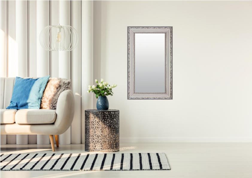 Bild von Dekospiegel LENFRA "Filiz", silber (silberfarben), B:52cm H:72cm T:4,1cm, EPS-Kunststoff, Spiegel, Wandspiegel