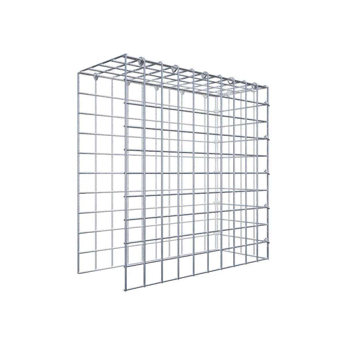 Bild von Gabiona Anbaugabione Typ 4 50 cm x 50 cm x 20 cm (L x H x T), Maschenweite 5 cm x 5 cm, C-Ring