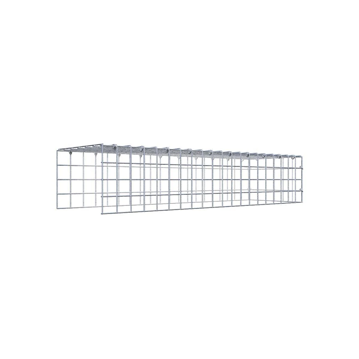 Bild von Gabiona Anbaugabione Typ 4 100 cm x 20 cm x 30 cm (L x H x T), Maschenweite 5 cm x 5 cm, C-Ring