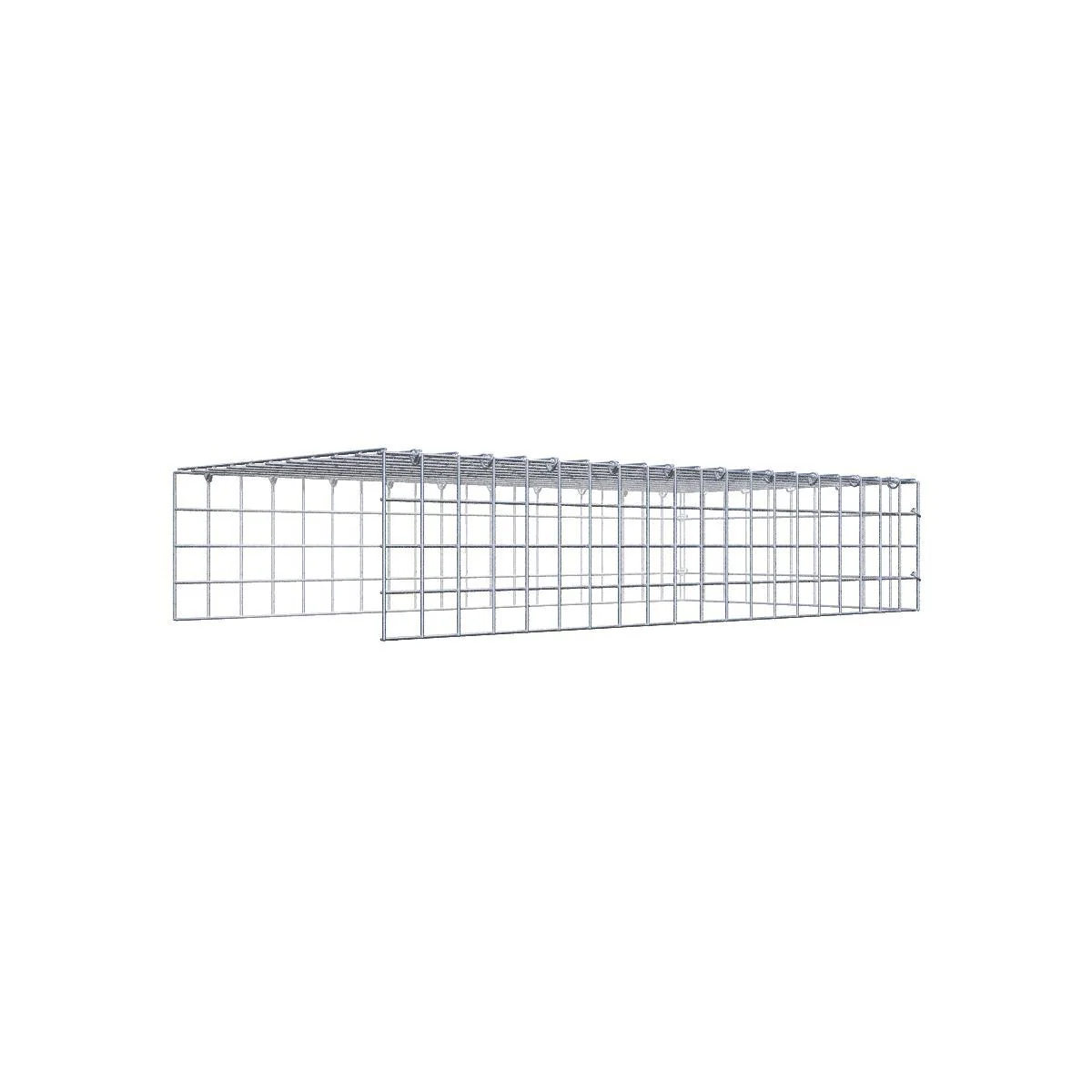 Bild von Gabiona Anbaugabione Typ 4 100 cm x 20 cm x 50 cm (L x H x T), Maschenweite 5 cm x 5 cm, C-Ring