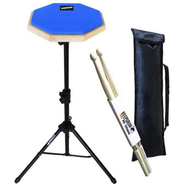 Bild von keepdrum DP-BL8 Practice Pad Blau mit Stativ mitSticks, Zubehör Instrumente, Blau