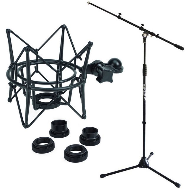 Bild von keepdrum Mikrofonständer keepdrum Mikrofonständer MS106 mit Mikrofonspinne Schwarz, (Vorteils-Set, justierbar), Dreibein-Stativ