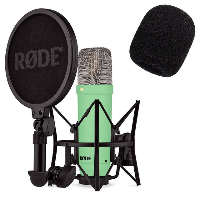 Bild von RØDE NT1 Signature Green Mikrofon Grün mit Popschutz (Podcasting, Reportage, Studio, Home-Studio), Mikrofon