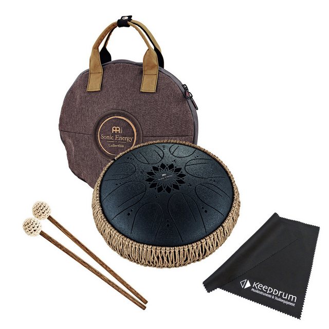 Bild von Meinl Sonic Energy Steel Tongue Drum MOSTD1BK,Medium, Stimmung: 432 Hz, 8 Töne, H-Moll mit Reinigungstuch