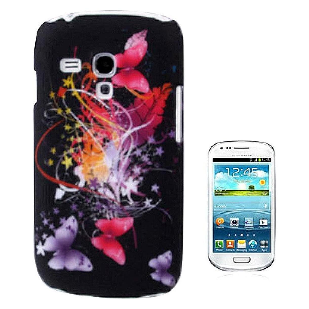 Bild von König Design Schutzhülle Hard Case Hülle für Handy Samsung Galaxy S3 mini i8190 / i8195 / i8200 Schmetterling/Blu (Samsung Galaxy S3 Mini), Smartphone Hülle, Mehrfarbig