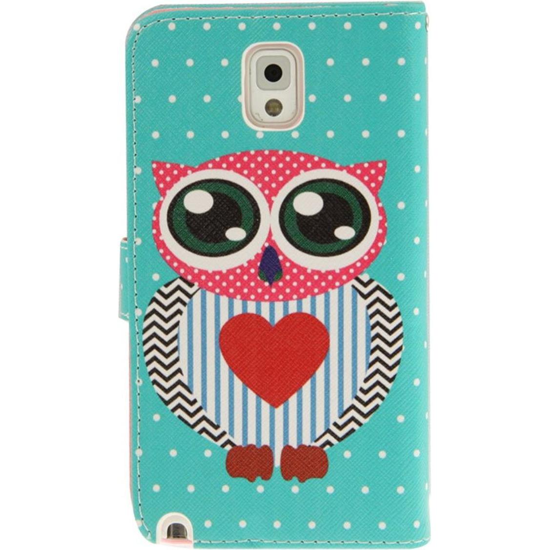 Bild von König Design Schutzhülle Handytasche (Flip Quer) für Handy Samsung Galaxy Note 3 Eule mit Herz (Samsung Galaxy Note 3), Smartphone Hülle