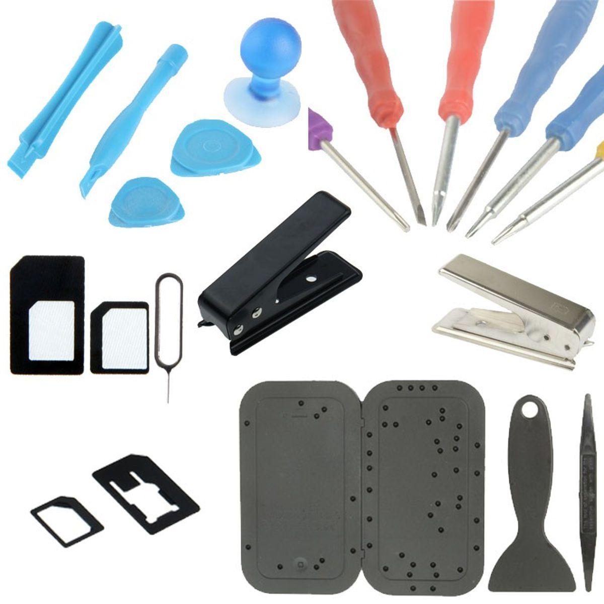 Bild von König Design 21 teiliges Werkzeugset Set für iPhone 5, iPhone 4 & 4S, iPad 4, Weiteres Smartphone Zubehör, Transparent