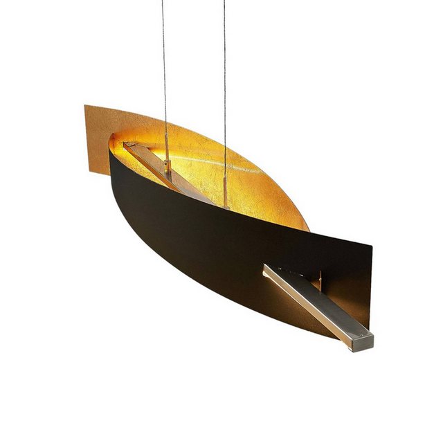 Bild von Lucande LED-Hängeleuchte Marija, dimmbar, LED-Leuchtmittel fest verbaut, warmweiß, Modern, Metall, Kunststoff, Schwarz, gold, 1 flammig, inkl.