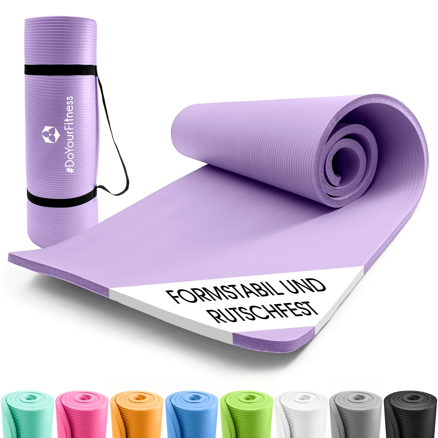 Bild von #DoYourFitness Yogamatte rutschfest, Für Einsteiger und Fortgeschrittene, Gelenkschonende Gymnastikmatte, 183cm x 61cm [Indoor/Outdoor]