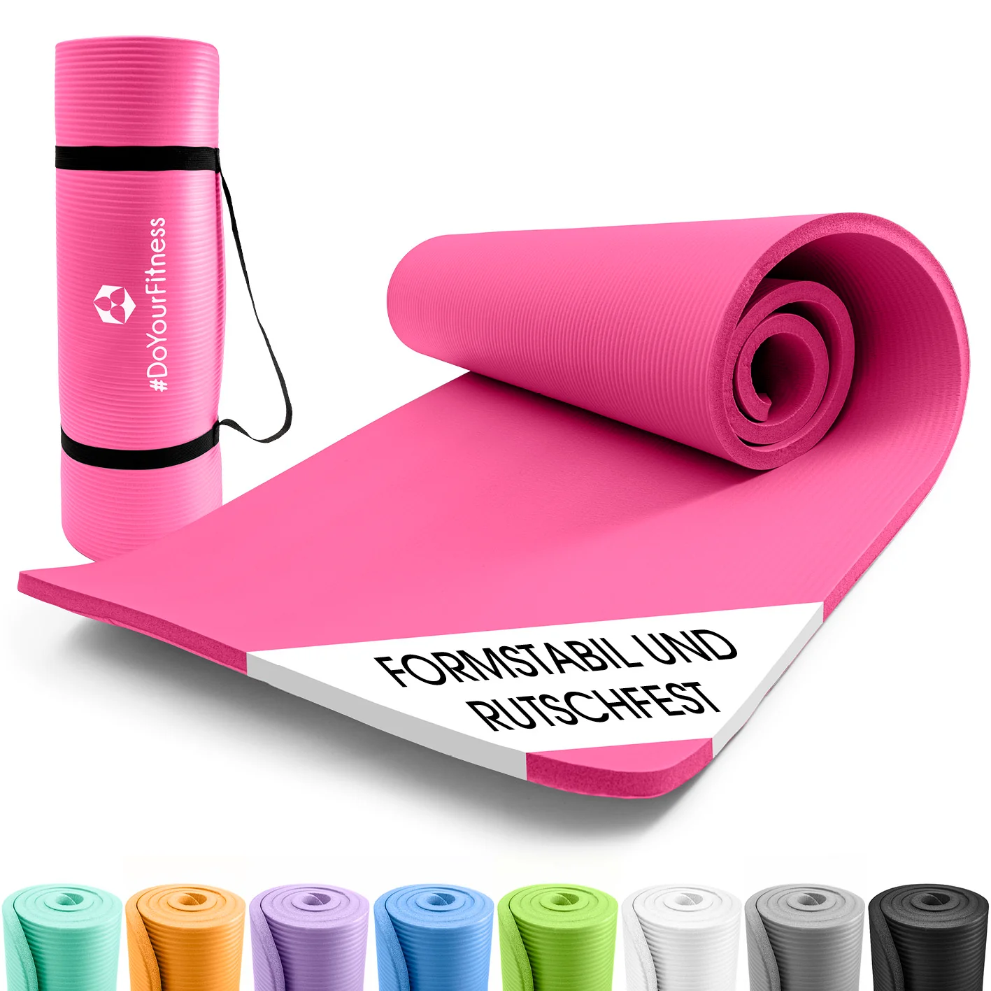 Bild von #DoYourFitness Yogamatte rutschfest, Für Einsteiger und Fortgeschrittene (1-St), Gelenkschonende Gymnastikmatte, 183cm x 61cm [Indoor/Outdoor]