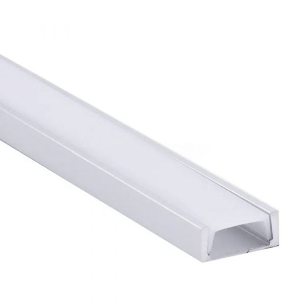 Bild von 1m LED Aluminium Profil Schiene flach 15x7mm mit Abdeckung Silber