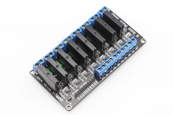 Bild von 8 Kanal Solid State Relais SSR Modul 5V/230VAC Low Level Trigger