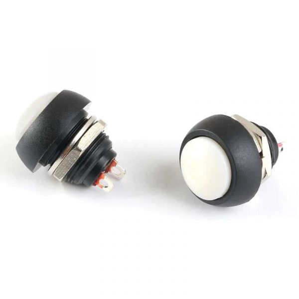 Bild von MakerMind Drucktaster Button Schalter Weiss 12mm 250V 1A kompatibel mit Arduino, Raspberry Pi