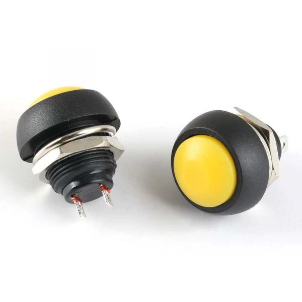 Bild von Drucktaster Button Schalter Gelb 12mm 250V 1A