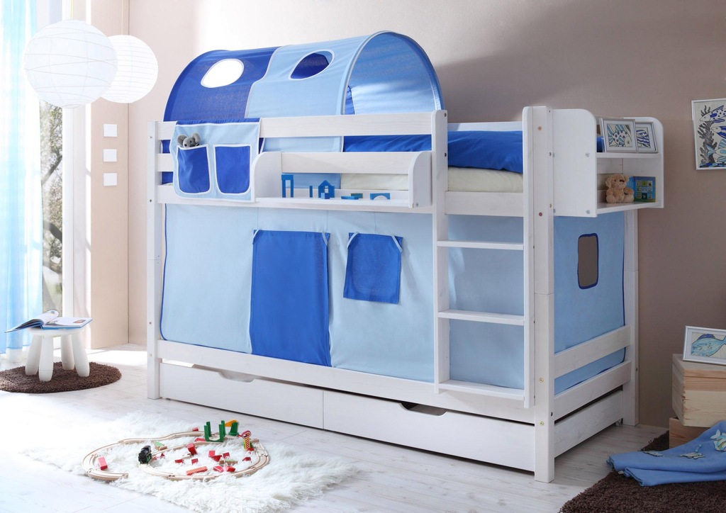Bild von Ticaa Etagenbett "Marcel", mit Rollrost und Textil-Set, Kiefer
