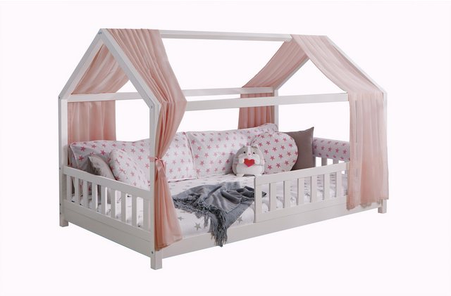 Bild von Ticaa Betthimmel Tüll-Set für Hausbett "Kay" rosa
