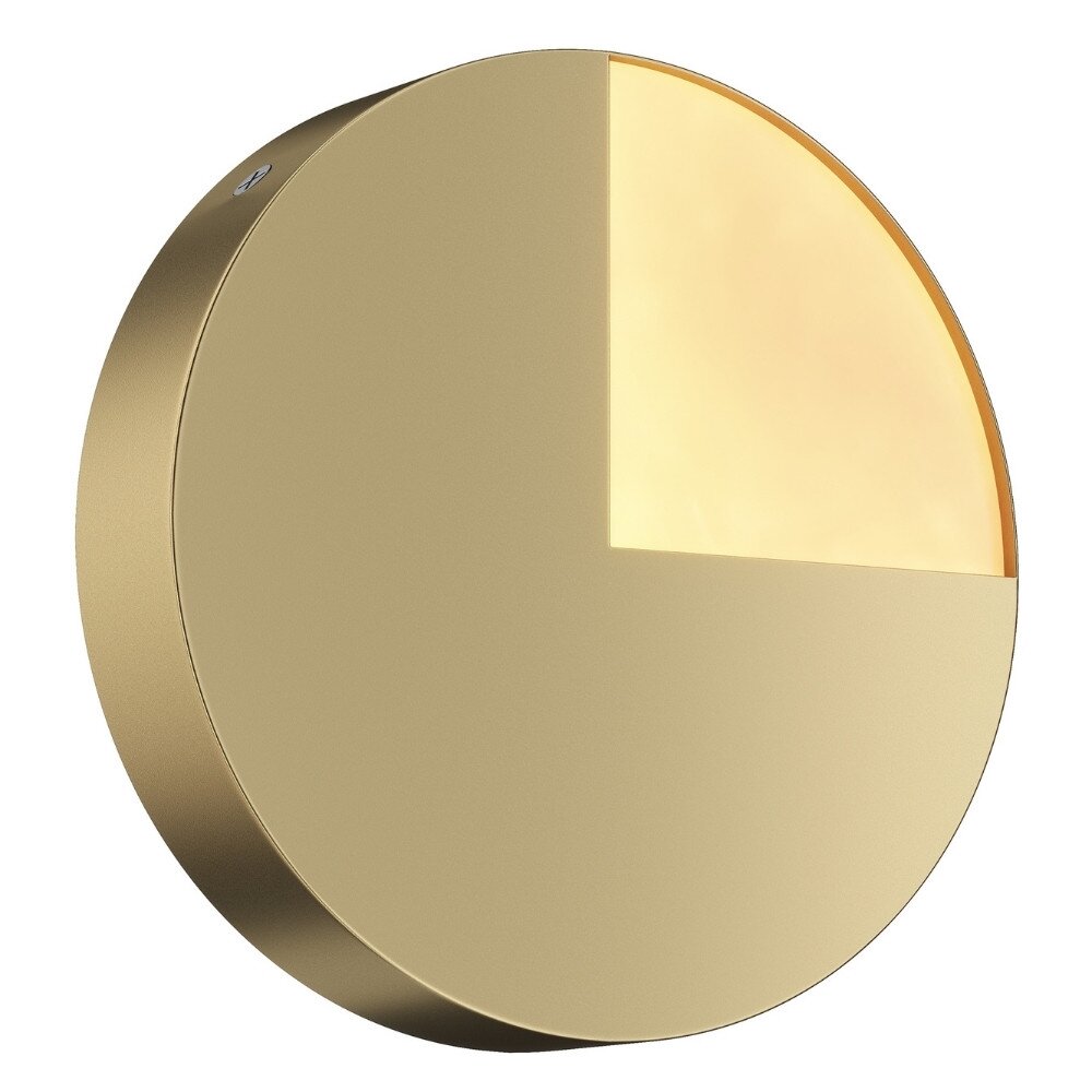 Bild von MAYTONI DECORATIVE LIGHTING Minimalistische LED Wandleuchte, aus Metall und Acryl, Messing, rund, warmweiß. LED Modul 3000K, 200lm, 6W (inkl.)